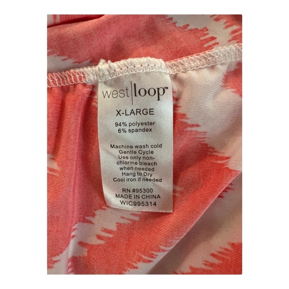 👗 EUC WEST LOOP Coral Chevron Off Shoulder Dress | Size XL - Picture 6 of 6